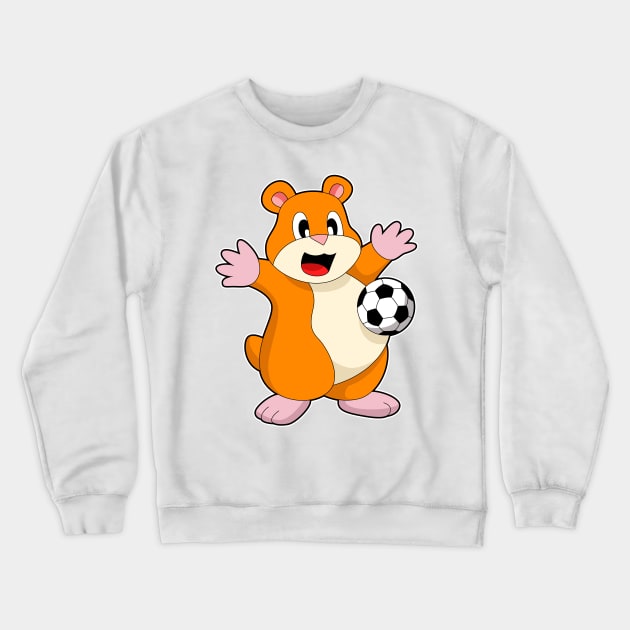 Hamster Soccer player Soccer Crewneck Sweatshirt by Markus Schnabel